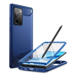 Funda Galaxy Note 20 Ultra Carbono + Protector Azul