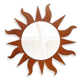 Espejo Sol Bohemio Sunburst Decorativo Madera Y Acrílico
