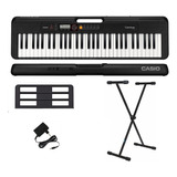 Kit Teclado Casio Casiotone Ct-s200 61 Teclas Preto