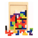 Rompecabezas Iderco Tangram Didáctico Juego Madera Tipo Tetris Encajable Educativo