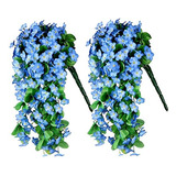 2 Plantas Colgantes De Orquideas Artificiales Azules
