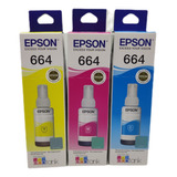 Kit 3 Tintas Originais Color Epson 664 L606 L656 L1300 L1455