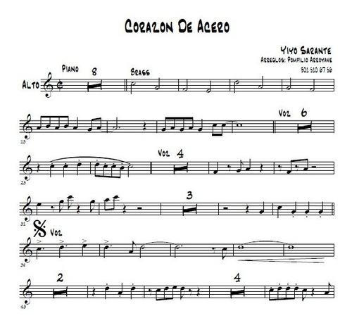 Partituras Para Orquesta De Música Tropical, Salsa Y Bolero.