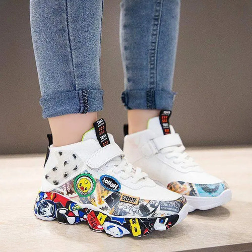 Tenis Comodos De Marca Para Escolar Niños Blancos Y Negros | MercadoLibre