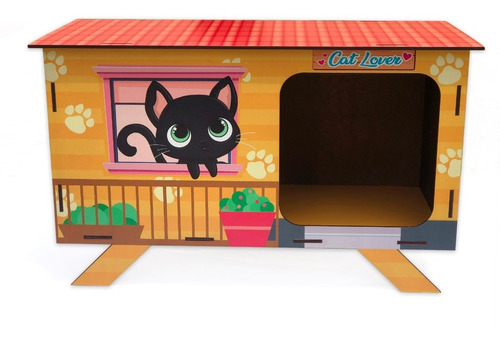 Casa Gato Mascotas Perro Mdf Impreso 