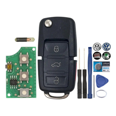 Llave Con Chip Y Control Vw Jetta 2003 A 2009-2004 2005 2007