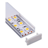 Perfil Aluminio Difusor Plano Doble Cinta Led  Flat 23x10mm