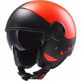 Casco Abierto Ls2 Via Cabrio 597 Orange Black Matt Fas Motos