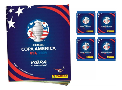 Album + 4 Sobres De Estampas Copa America Usa 2024 Panini 