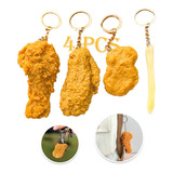 Set Keyring Llavero Forma Pierna Pollo Frito Alas Realista