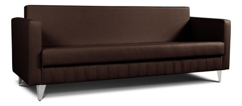 Sofa Cama 2.12 Metros Ecocuero Color Chocolate Diseño De La Tela Eco Cuero