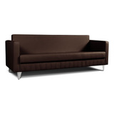 Sofa Cama 2.12 Metros Ecocuero Color Chocolate Diseño De La Tela Eco Cuero