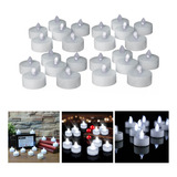 Velas Led Blanco Frio Con Pila X 24 Souvenir Fiestas Eventos