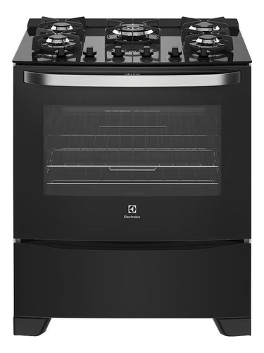 Fogão Electrolux 5 Bocas Mesa De Vidro Preto 76gs