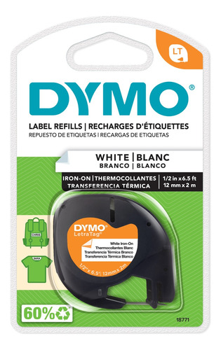 Etiqueta Nylon Dymo Letratag Termoadhesiva De Tela