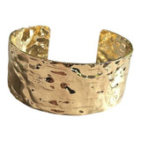 Pulseira Bracelete Feminino Largo Liso Amassado Luxo