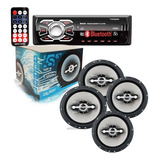 Kit 4 Falantes 4 Portas + Mp3 Bluetooth Todos Carros