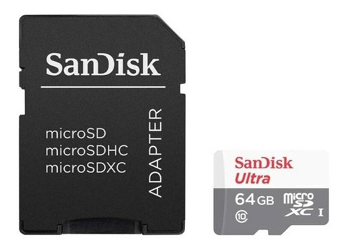 Cartão De Memória Sandisk Sdsqunr-064g-gn3ma  Ultra Com Adaptador Sd 64gb