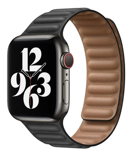 Pulseira Fecho Imã Para Apple Watch Série 7 45mm ( Couro )