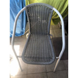 Silla De Caño Simil Rattan Gris