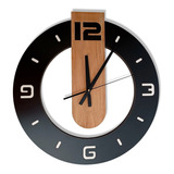 Reloj Pared 60 Cm Kiev Negro, Madera, Somos Fabricante