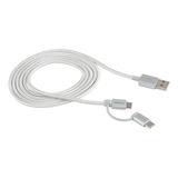 Cabo  Usb C 1,5m Usb Micro Nylon Branco Euabc 15nb Intelbras