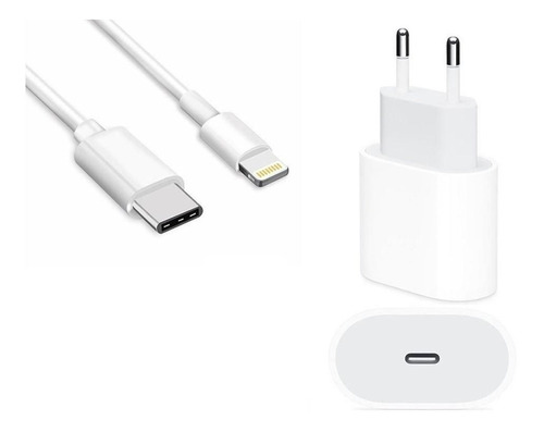 Cabo E Fonte Usb-c 20w Compatível iPhone SE X Xr 11 12 13pro