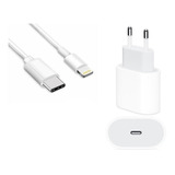 Cabo + Fonte Usb-c 20w Compatível iPhone SE X Xr 11 12 13pro