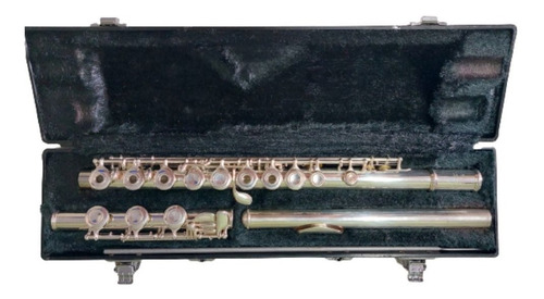 Flauta Transversal Yamaha Yfl 385 Iih Pé Em Si Cabeça Prata