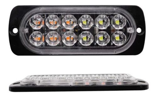 Lateral Faro 12 Led 4pz Barra Estrobo Patrulla 16 Funciones