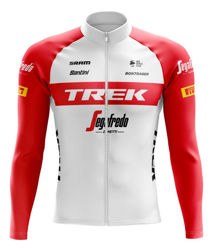 Jersey Ciclismo Ruta Mtb Trek 2023 Rojo Manga Larga