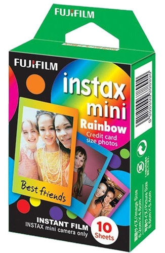 Filme P/ Fujifilm Instax Mini Rainbow Com 10 Fotos Colorido
