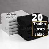 Kit 20 Toalhas De Rosto Salão De Beleza Simples No Atacado Cor Preto