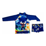 Sonic, O Filme - Conjunto Infantil Uv50+ Proteção Solar