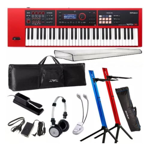 Teclado Sintetizador Roland Xps30 Vermelho 61 Teclas + Kit