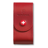 Victorinox Funda De Piel Con Botón De Presión , Roja Color Rojo
