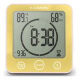 Kadams Reloj De Pared Digital Para Bano, Ducha, Cocina, Temp