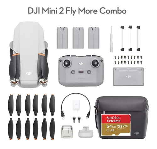 Dji Mini 2 Combo Fly More, Câm. 4k, Gps, Com Anatel E Sd 64g