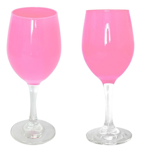 Rioja Juego De  2 Copas Para Vino, De Vidrio Rosa Set 2 Pzs.