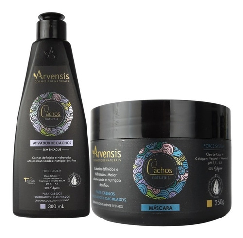 Kit Arvensis Cachos Ativador 300ml + Mascara 250g Ondulados