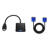 Adaptador Hdmi A Vga Hemb Convertidor + Cable Vga A Vga 1.5m