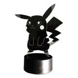 Lámpara Luz Led 3d Rgb Figura De Pikachu Base Y Control