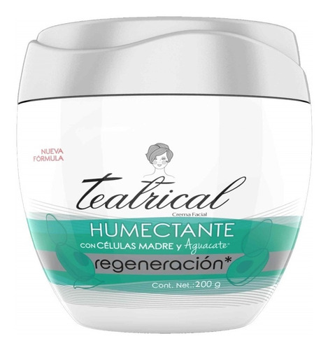 Crema Humectante Facial Teatrical Regeneración De 200 G