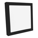 Plafon Sobrepor Quadrado Led 24w Painel Preto Bivolt Teto Cor Preto - Branco Frio 110v/220v