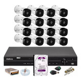 Kit Intelbras 16 Cameras 1120b Dvr 32 Canais Mhdx 1232 C/2tb