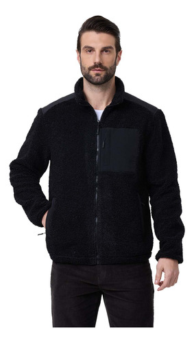 Polar Hombre Full Zipper Antelina Negro Fashion's Park