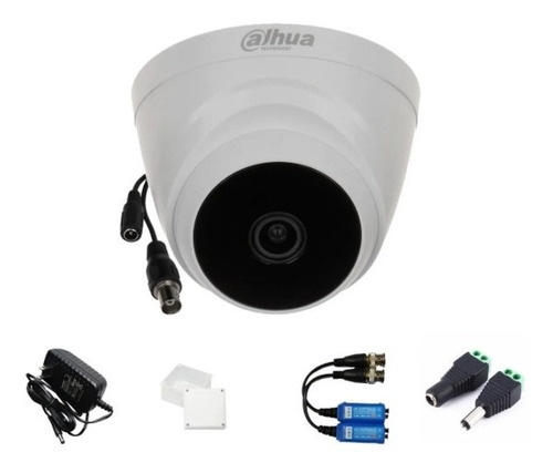 Cámara Dahua Hd Tipo Domo 2mp -1080p + Fuente + Balun + Acce