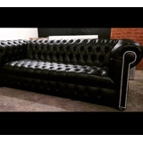 Sillon Chesterfield 3 Cuerpos Cuero Vacuno