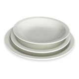 Set X36 Juego Platos Porcelana Blanco Playo Entrada Hondo