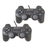 Combo 2 Controles Compatível Com Ps2 / Play2 Pronta Entrega